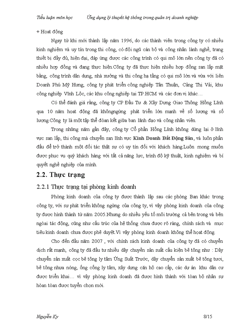 image for page Ứng dụng lý thuyết hệ thống trong quản trị doanh nghiệp vào hoạt động kinh doanh tại phòng kinh doanh của công ty cổ phần Hồng Lĩnh