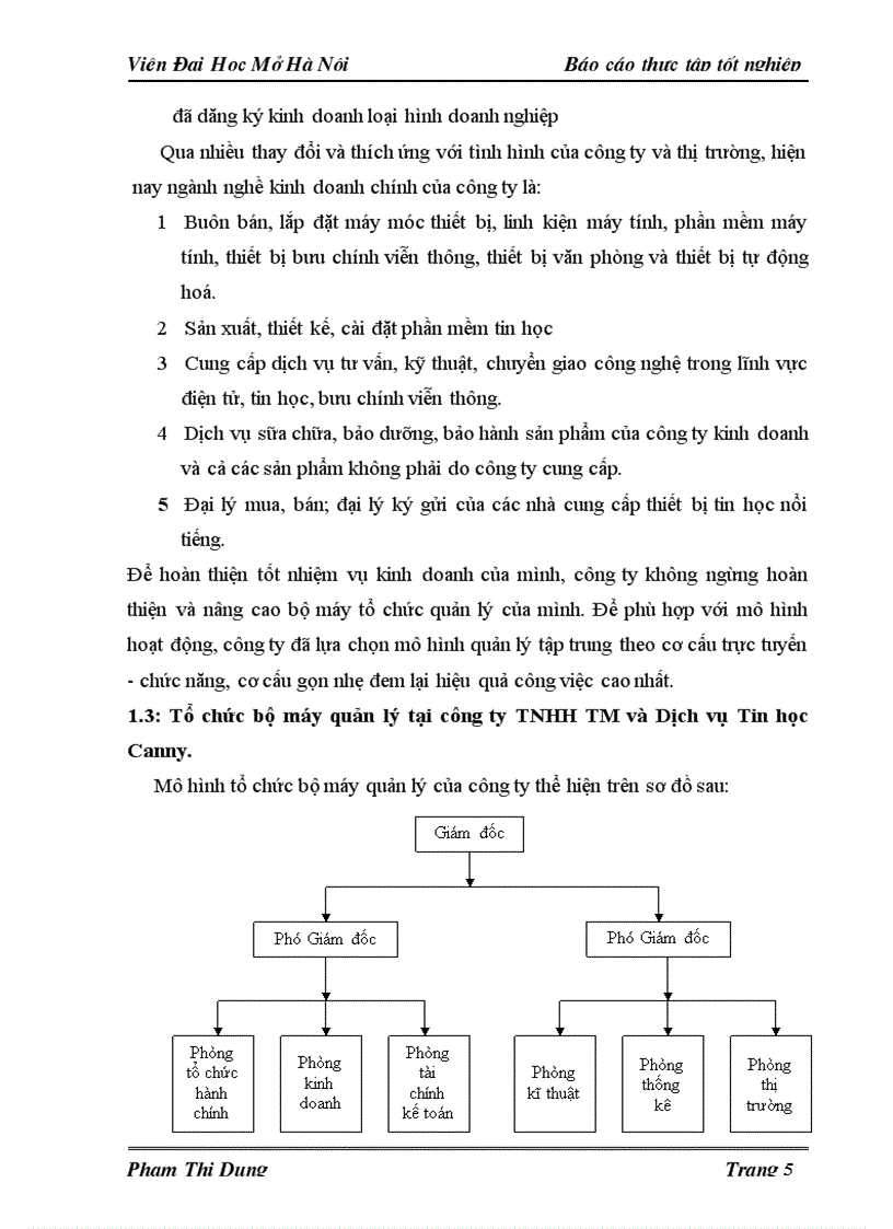 Hoàn thiện kế toán tiêu thụ hàng hoá và xác định kết quả tiêu thụ hàng hoá tại công ty TNHH thương mại và Dịch vụ Tin học canny