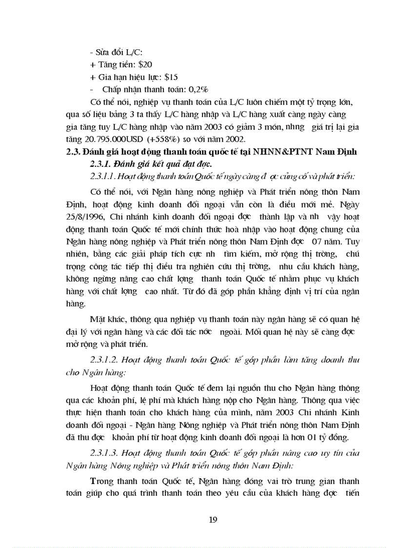 image for page Giải pháp hoàn thiện hoạt động thanh toán quốc tế tại ngân hàng nông nghiệp và phát triển nông thông chi nhánh tỉnh Nam Định