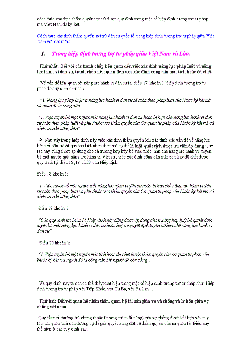 image for page Cách thức xác định thẩm quyền xét xử dân sự quốc tế trong các hiệp định tương trợ tủ pháp giữa việt nam và các nước trên thế giới
