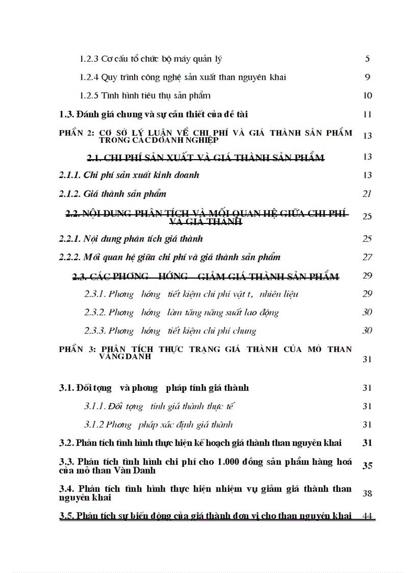 image for page Phân tích giá thành sản phẩm khai thác than nguyên khai mỏ than Vàng Danh