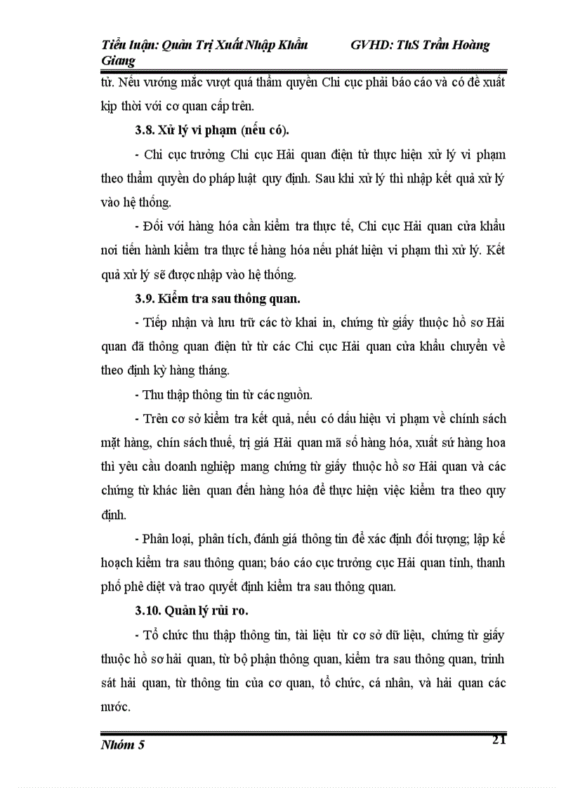 image for page Tiểu luận môn quản trị xuất nhập khẩu đề tài thủ tục thông quan xuất khẩu