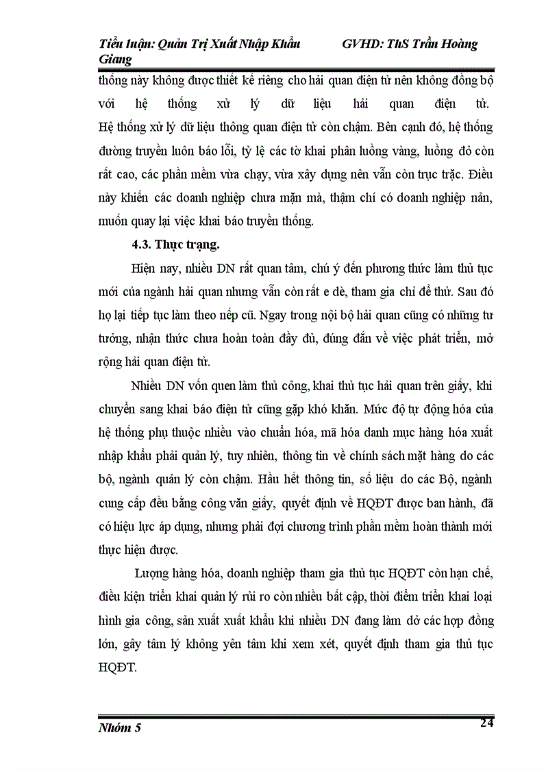 image for page Tiểu luận môn quản trị xuất nhập khẩu đề tài thủ tục thông quan xuất khẩu