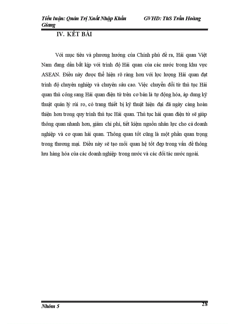 image for page Tiểu luận môn quản trị xuất nhập khẩu đề tài thủ tục thông quan xuất khẩu