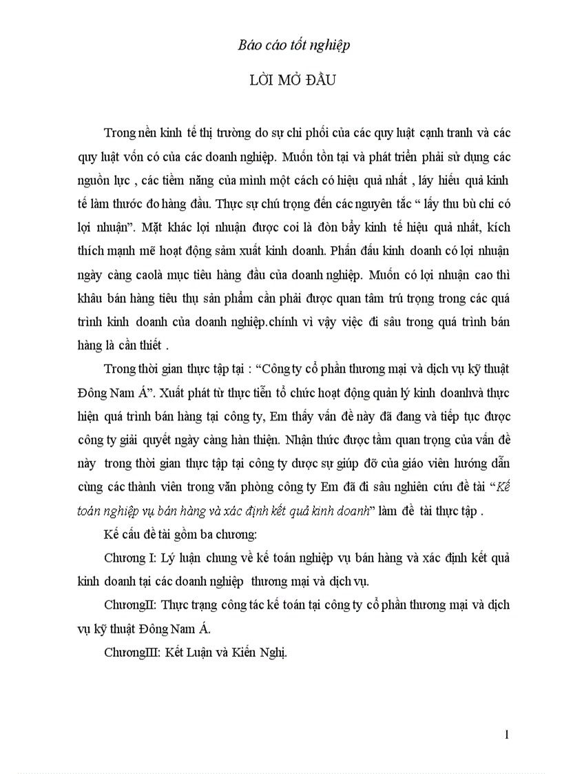 image for page Báo cáo thực tập tại Công ty cổ phần thương mại và dịch vụ kỹ thuật Đông Nam Á