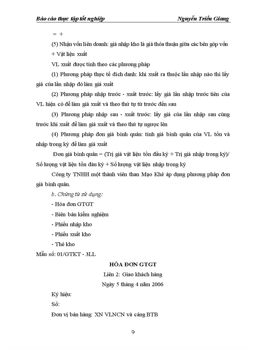 image for page Báo cáo thực tập tại Công ty TNHH một thành viên than Mạo Khê