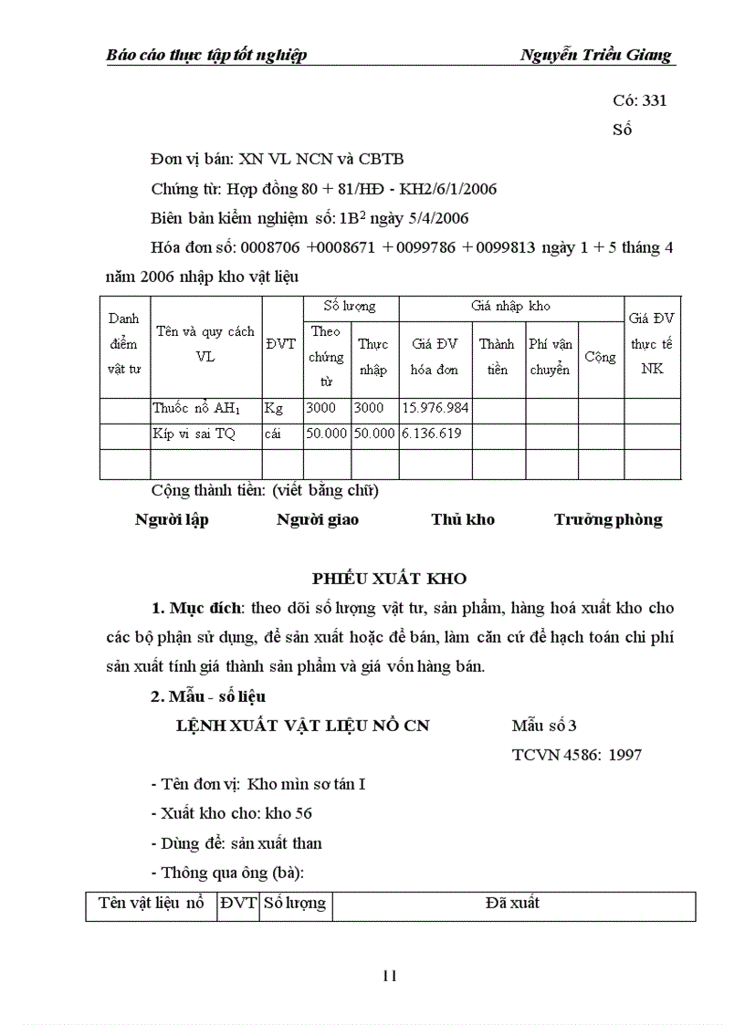 image for page Báo cáo thực tập tại Công ty TNHH một thành viên than Mạo Khê