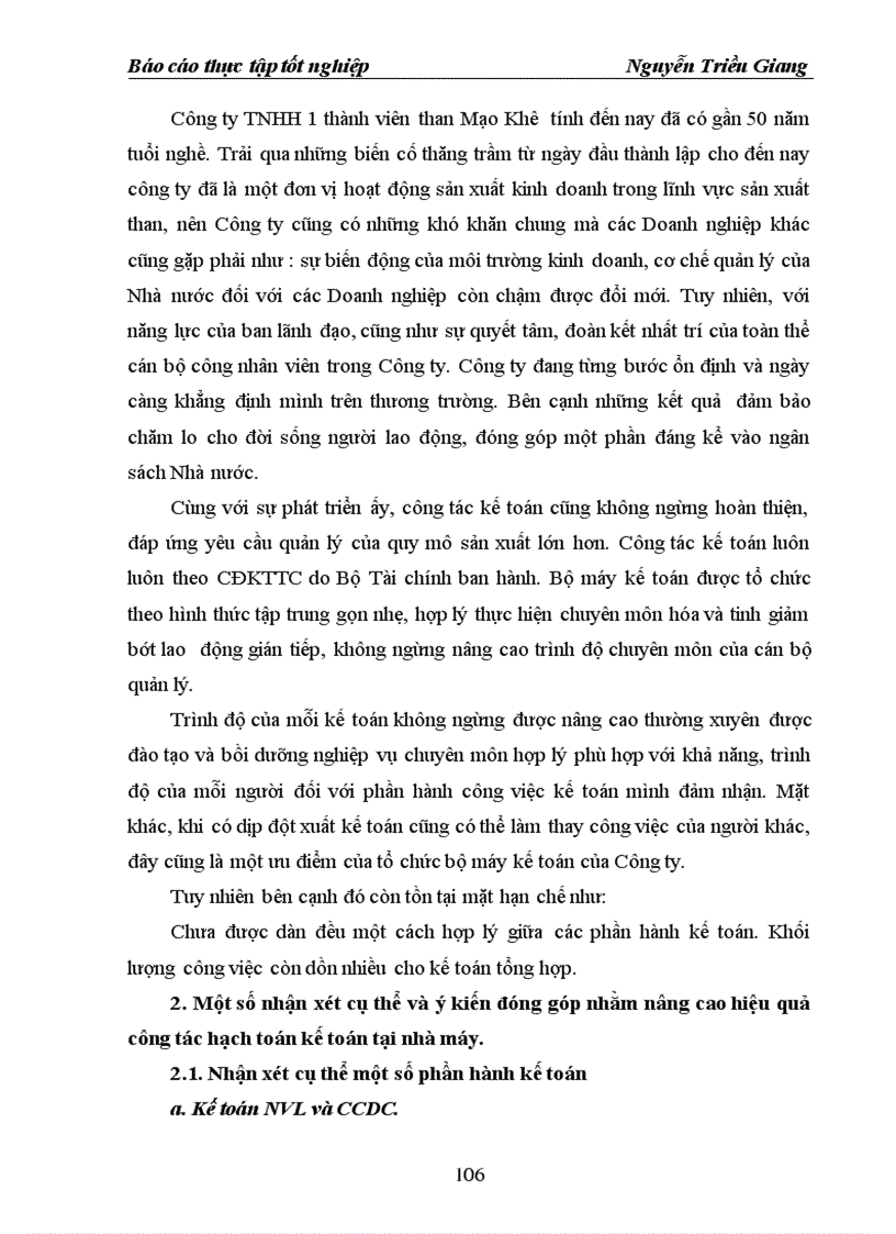 image for page Báo cáo thực tập tại Công ty TNHH một thành viên than Mạo Khê