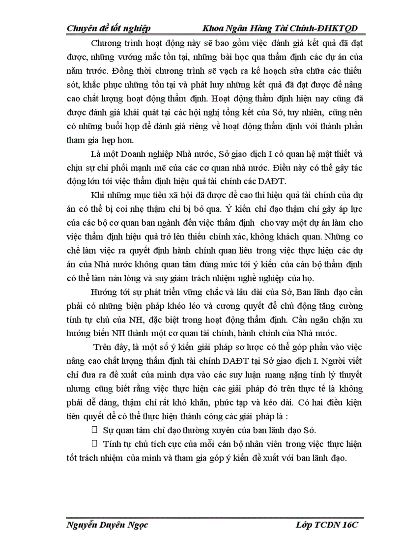 image for page Nâng cao chất lượng thẩm định tài chính dự án cho vay tại Sở giao dịch I Ngân hàng Nông nghiệp và phát triển nông thôn Việt nam