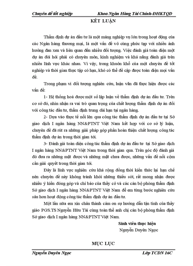 image for page Nâng cao chất lượng thẩm định tài chính dự án cho vay tại Sở giao dịch I Ngân hàng Nông nghiệp và phát triển nông thôn Việt nam