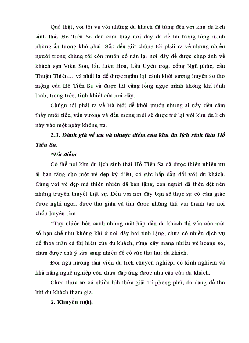 image for page Du lịch sinh thái và Tổng qua về khu du lịch sinh thái Hồ Tiên Sa