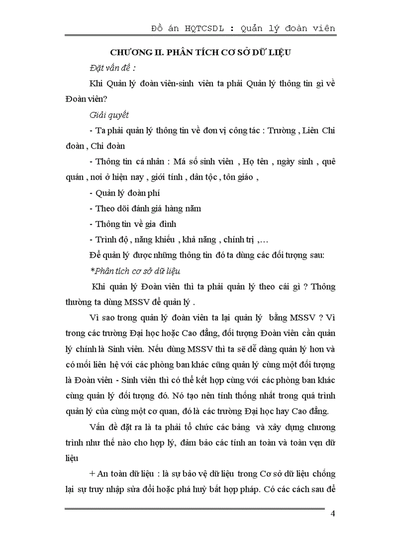 image for page Hệ quản trị cơ sở dữ liệu để quản lý đoàn viên