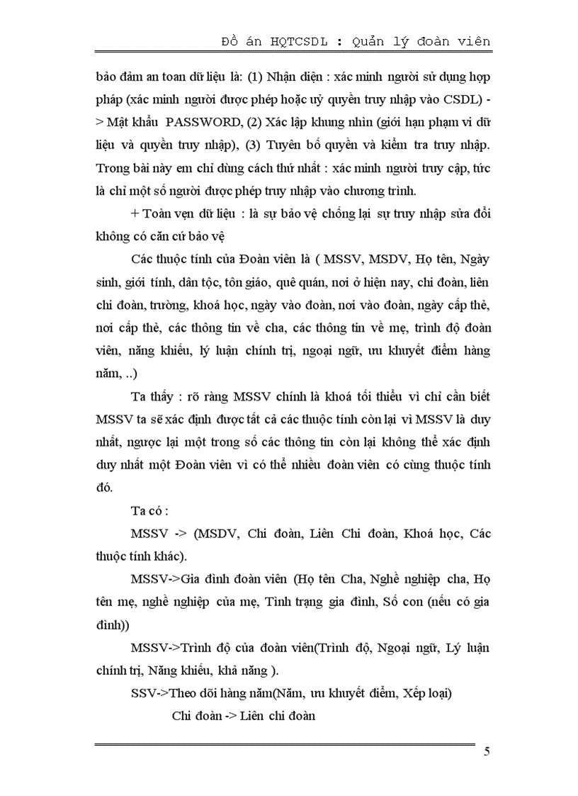 image for page Hệ quản trị cơ sở dữ liệu để quản lý đoàn viên