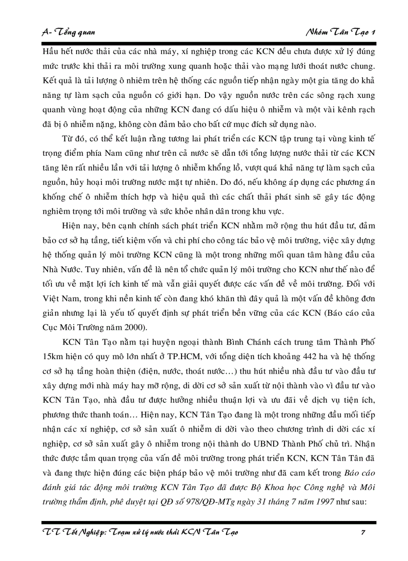 image for page Thực tập tốt nghiệp trạm xử lý nước thải khu Công nghiệp Tân Tạo