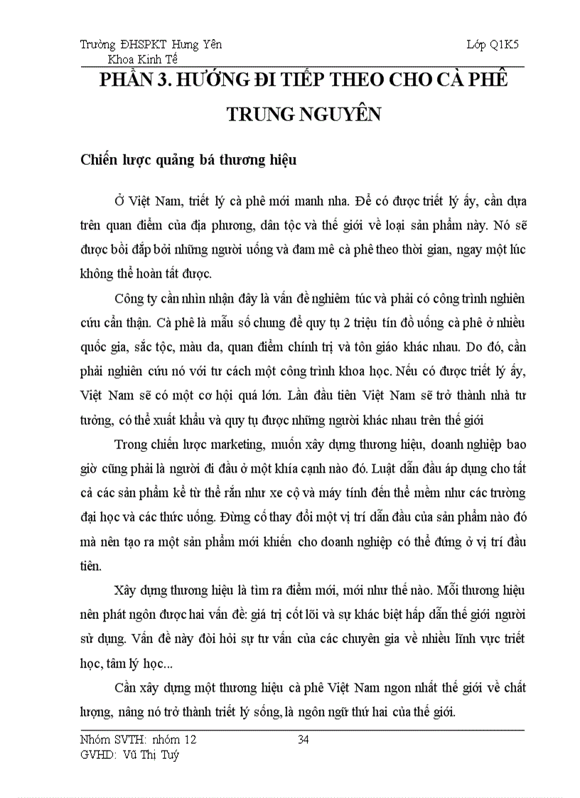 image for page Chiến lược sản phẩm của Cà phê Trung Nguyên