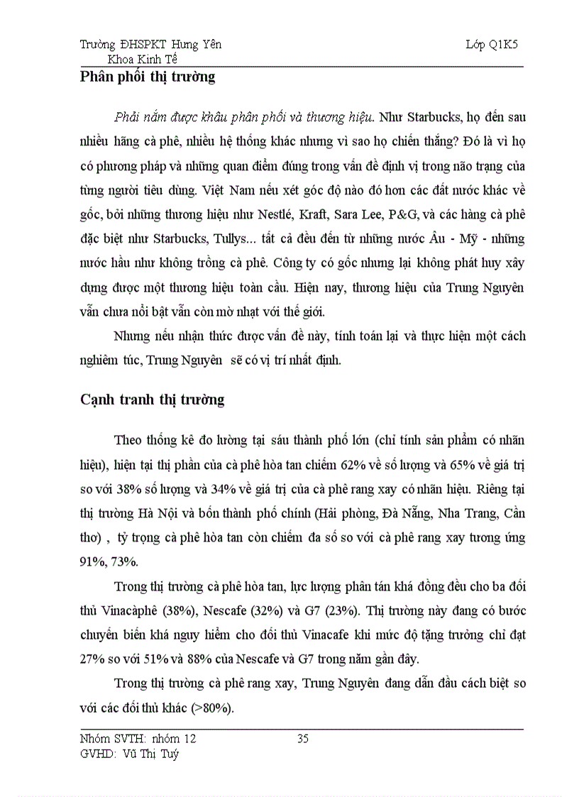 image for page Chiến lược sản phẩm của Cà phê Trung Nguyên