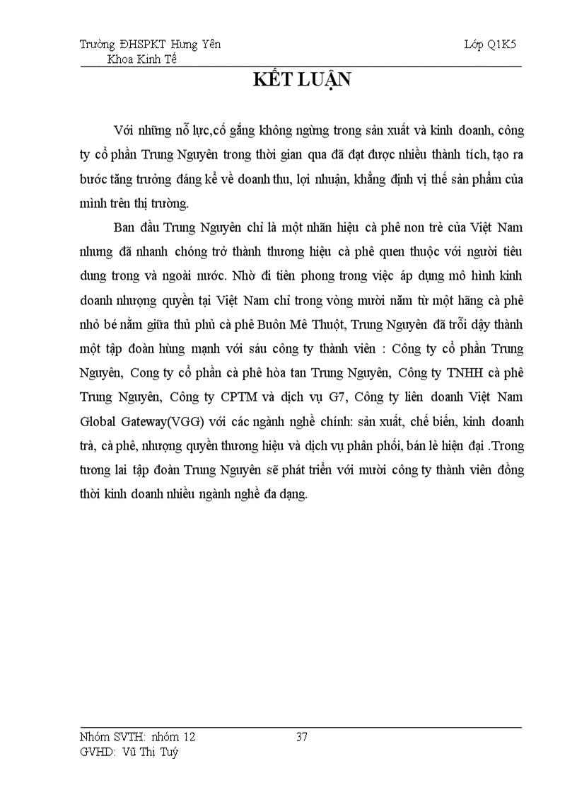 image for page Chiến lược sản phẩm của Cà phê Trung Nguyên