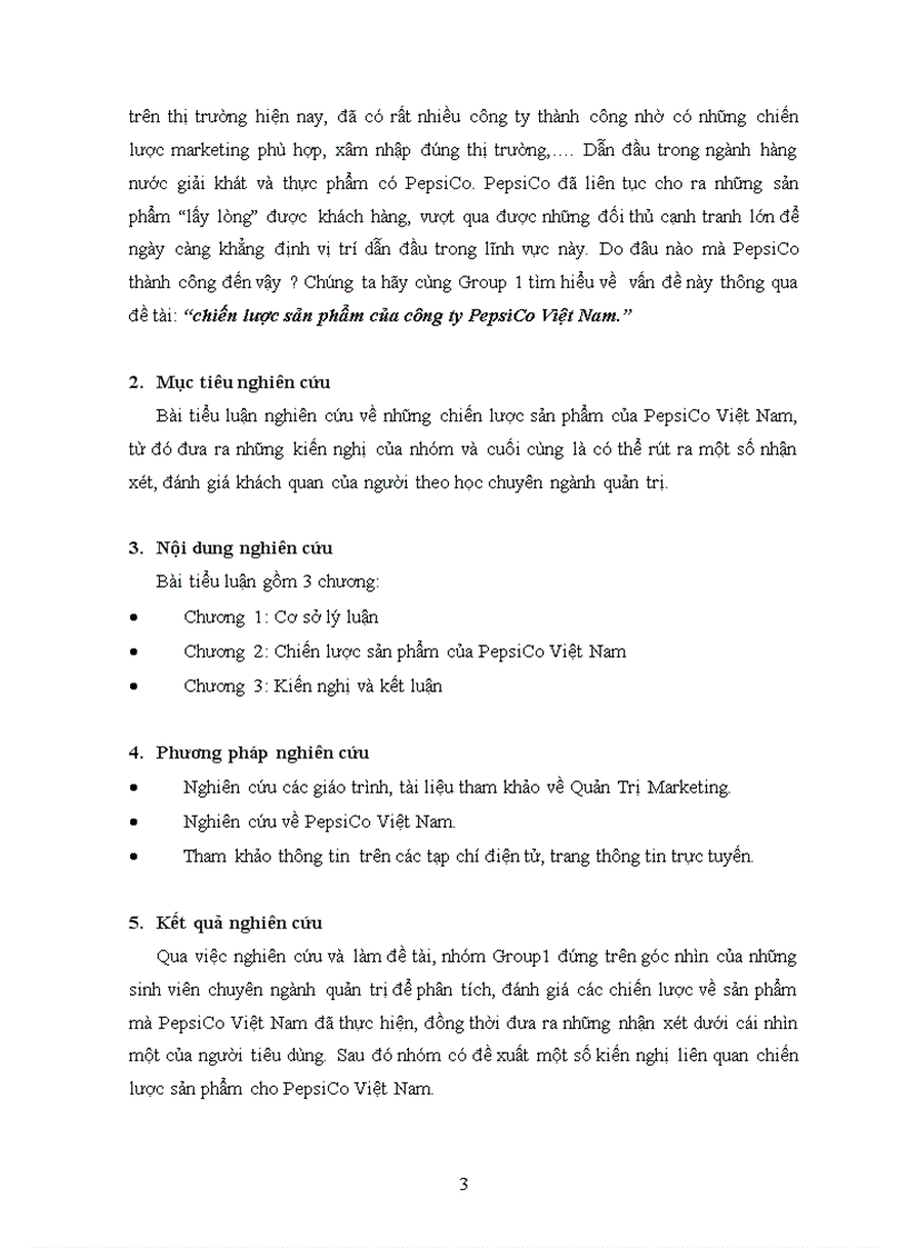 image for page Chiến lược sản phẩm của pepsico việt nam