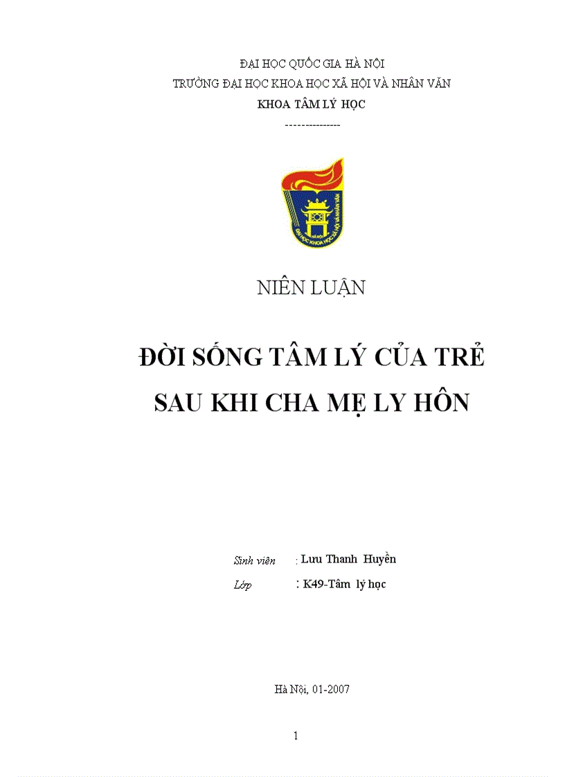 image for page Đời sống tâm lý của trẻ sau khi cha mẹ ly hôn