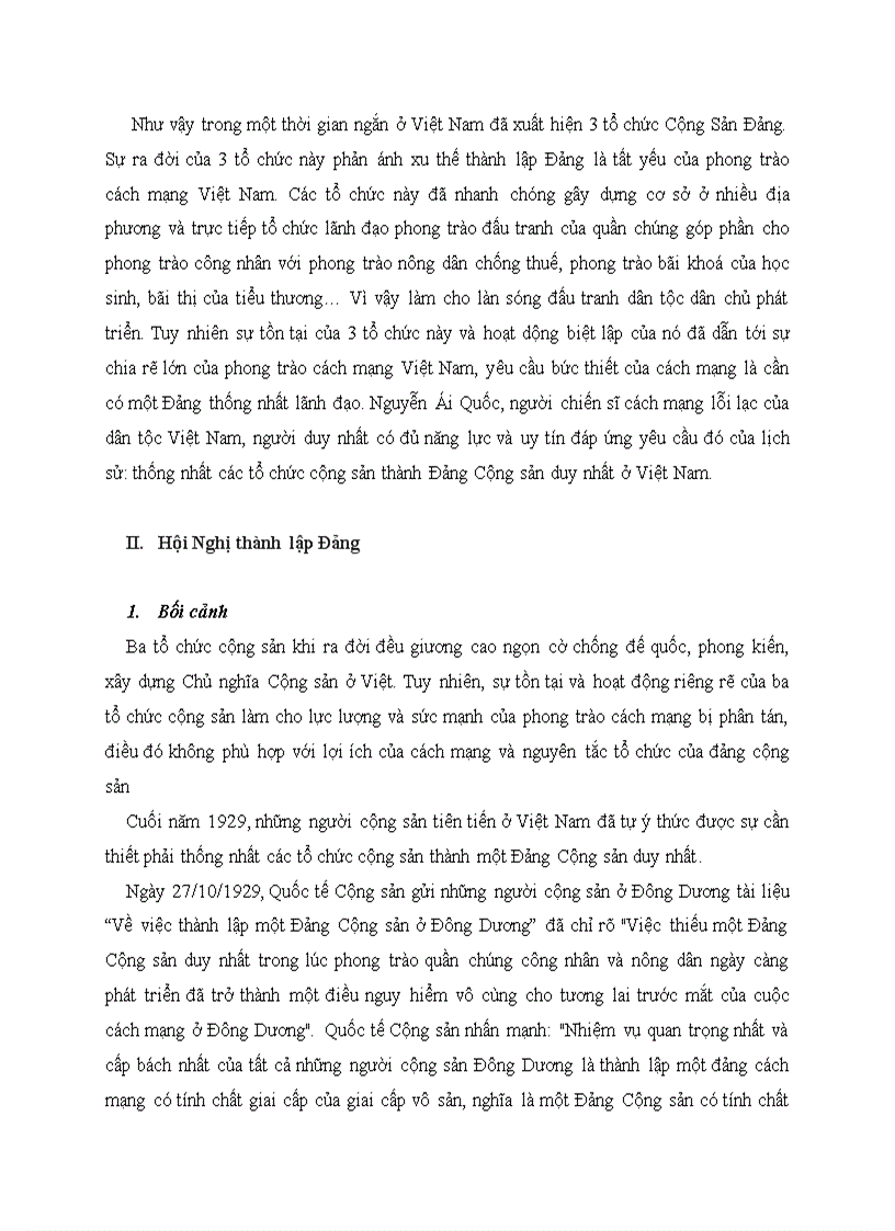 image for page Chủ đề Sự thành lập 3 tổ chức cộng sản hội nghị thành lập đảng tháng 2 năm 1930 và ý nghĩa của việc thành lập đảng