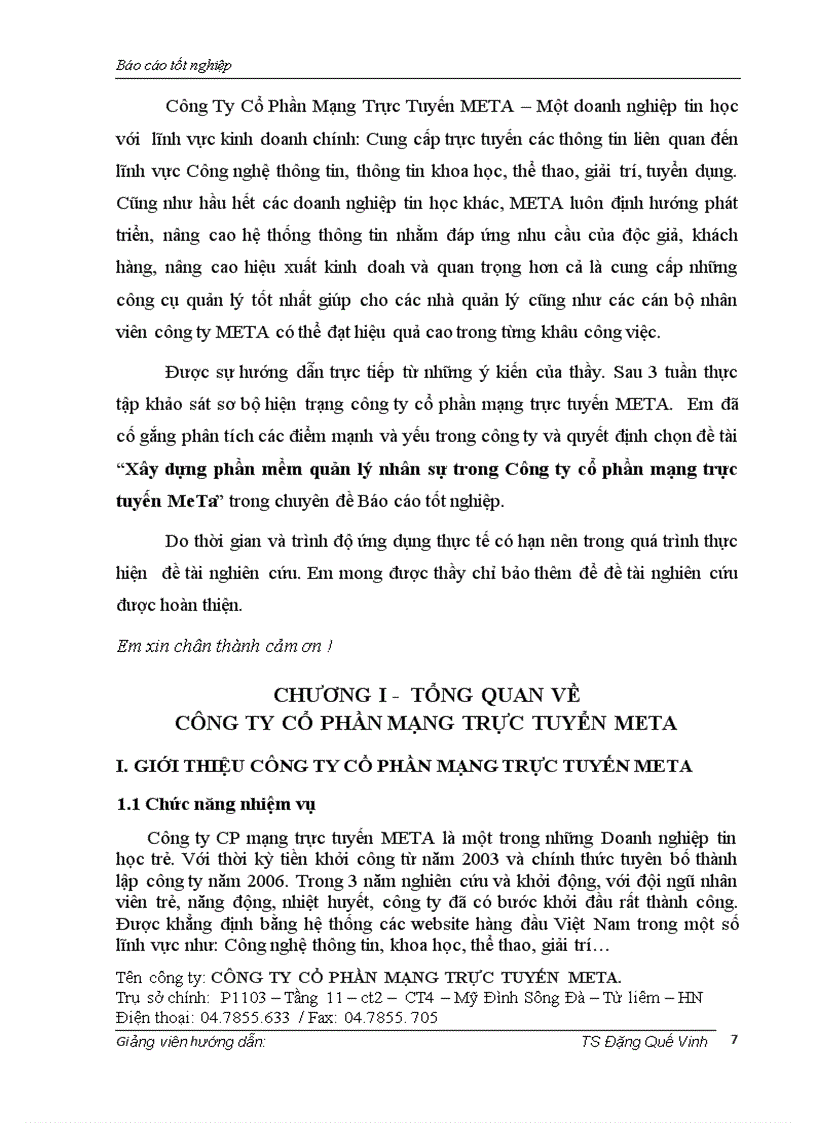 image for page Xây dựng phần mềm quản lý nhân sự tiền lương trong công ty cổ phần mạng trực tuyến META