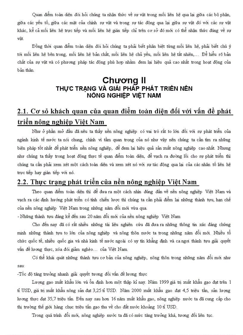 image for page Quan điểm toàn diện trong vấn đề phát triển nền nông nghiệp Việt Nam