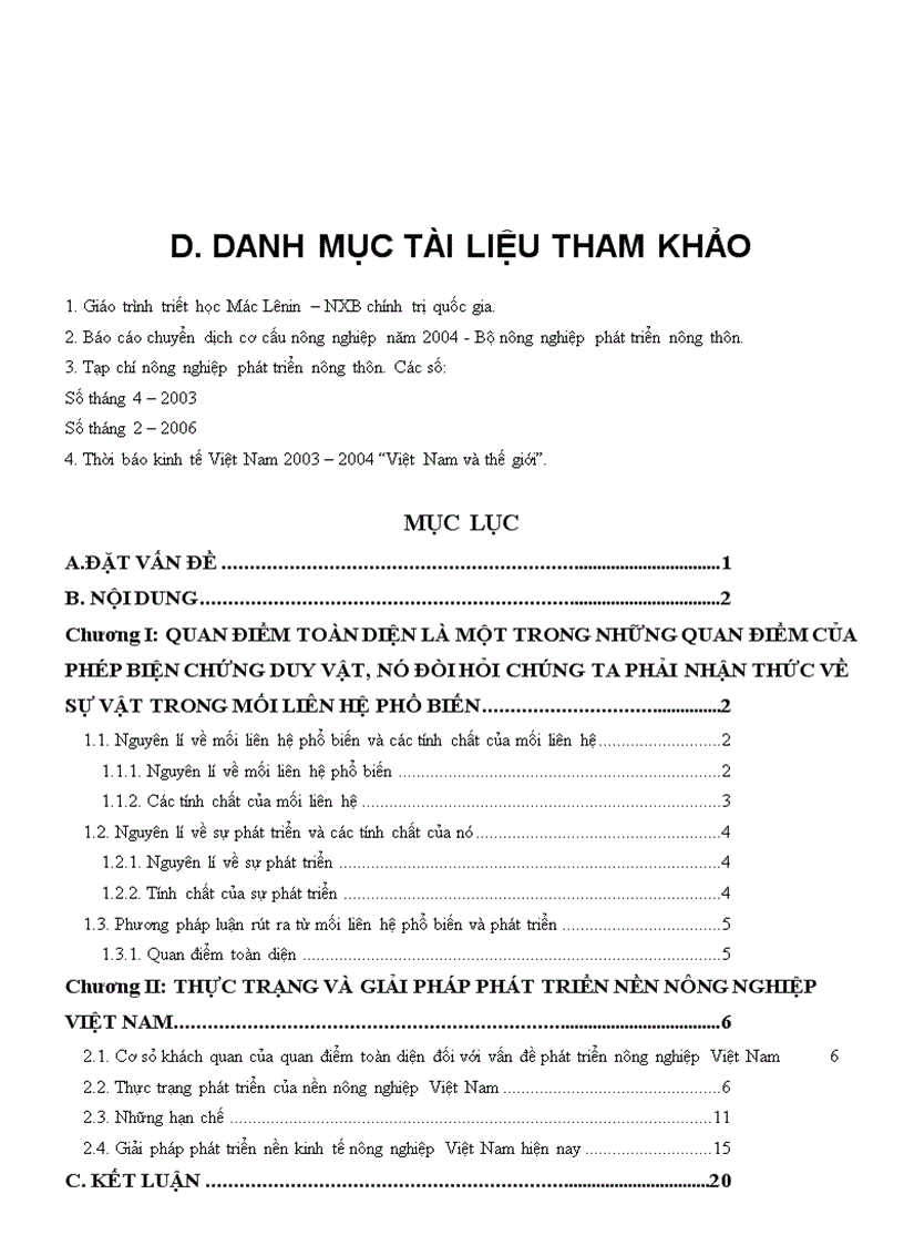 image for page Quan điểm toàn diện trong vấn đề phát triển nền nông nghiệp Việt Nam