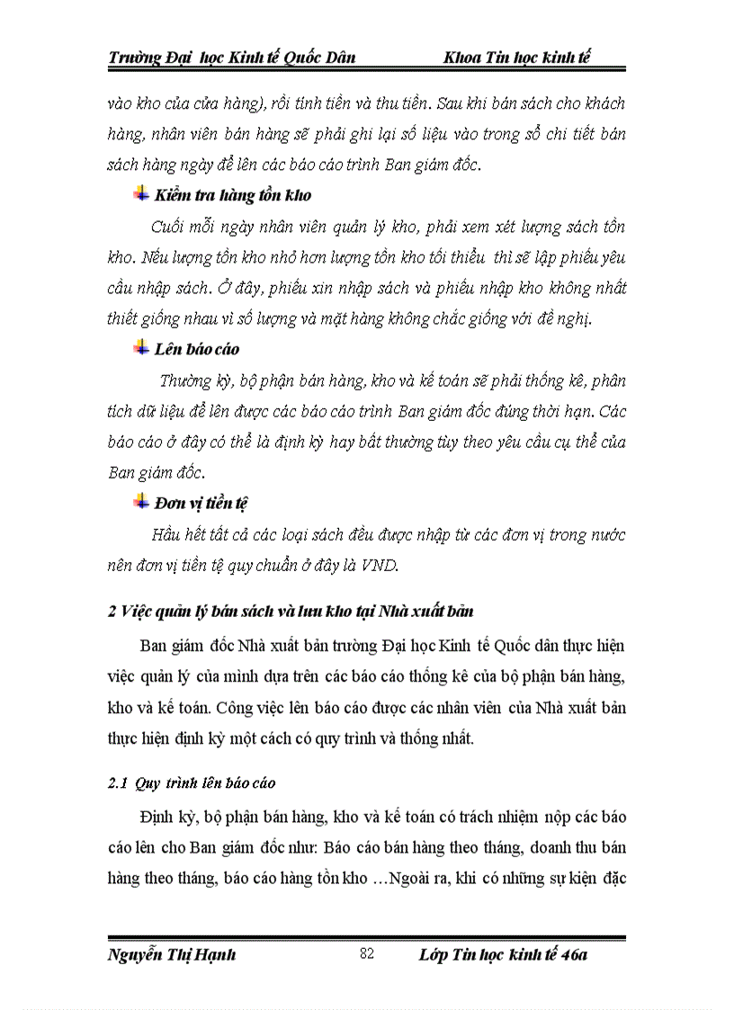 image for page Phân tích Hệ thống thông tin quản lý bán sách và lưu kho bằng máy đọc mã vạch tại Nhà xuất bản trường Đai học Kinh tế Quốc dân