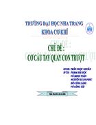 Tiểu luận về cơ cấu tay quay con trượt