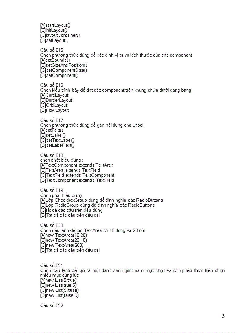 image for page Tổng Hợp Câu Hỏi Trắc Nghiệm Môn Lập Trình Mạng