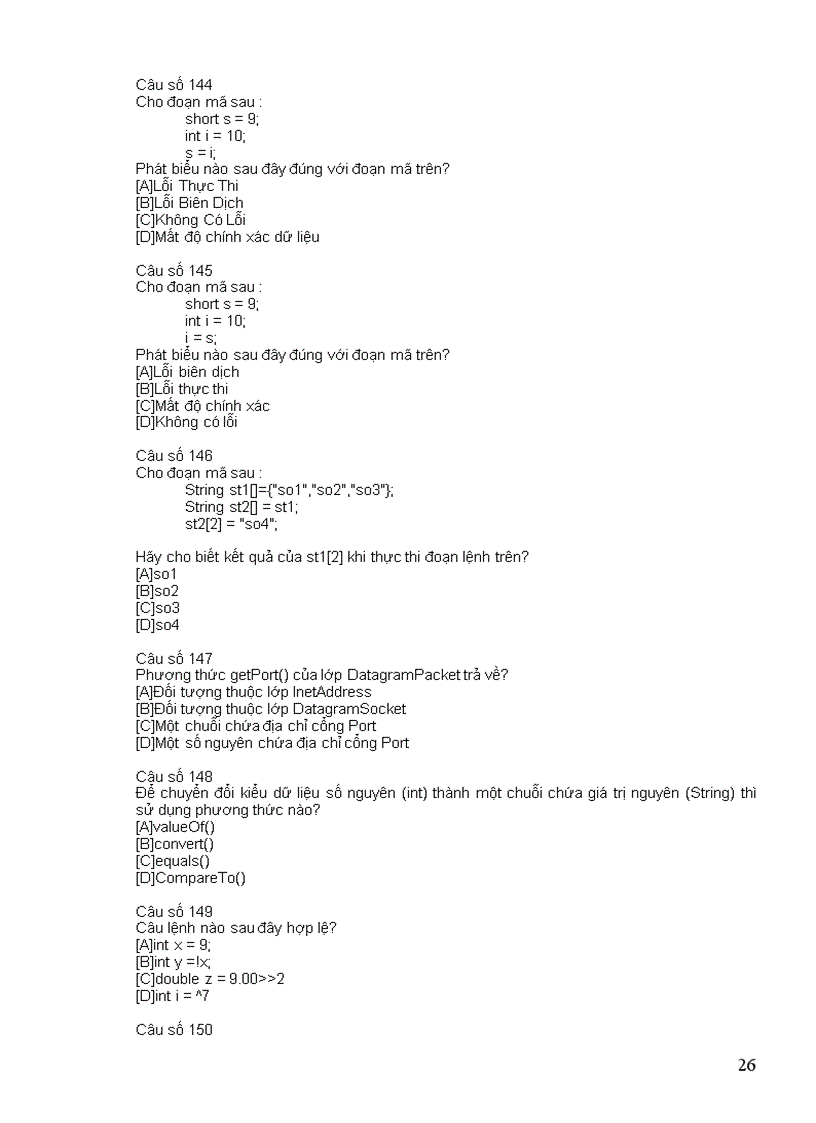 image for page Tổng Hợp Câu Hỏi Trắc Nghiệm Môn Lập Trình Mạng