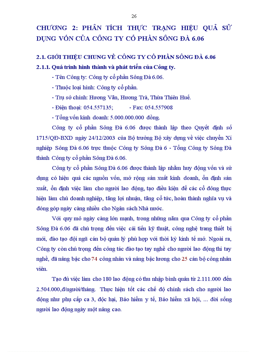 image for page Phân tích thực trạng hiệu quả sử dụng vốn của công ty cổ phần sông đà 6 06