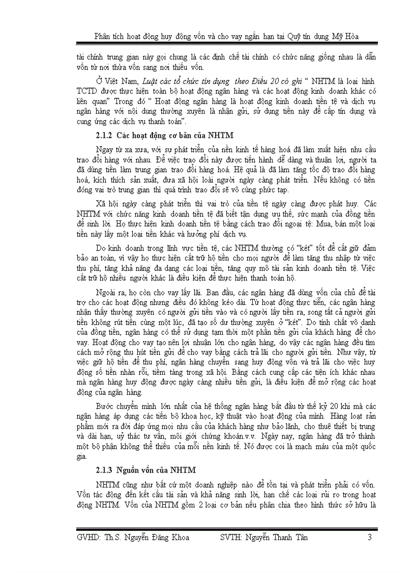 image for page Phân tích hoạt động huy động vốn và cho vay ngắn hạn tại quỹ tín dụng mỹ hòa