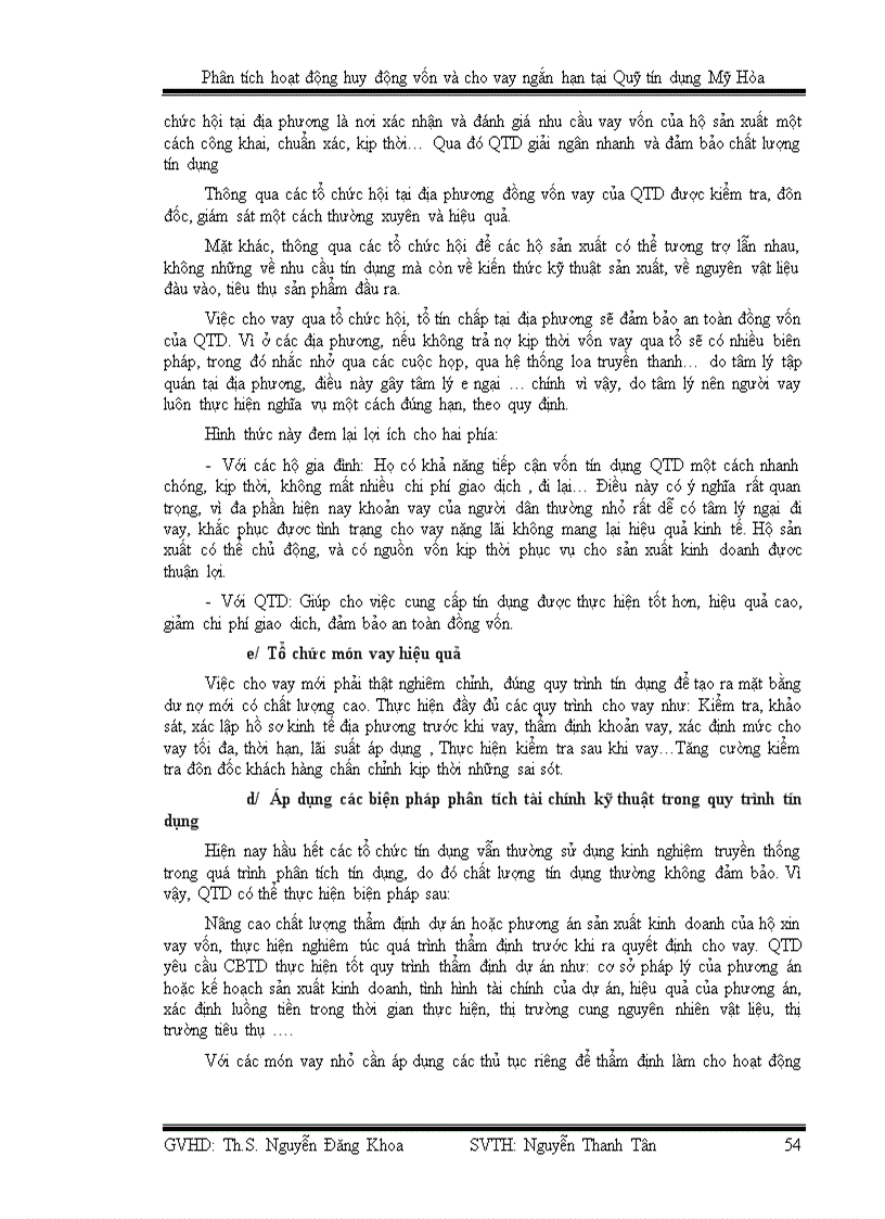 image for page Phân tích hoạt động huy động vốn và cho vay ngắn hạn tại quỹ tín dụng mỹ hòa