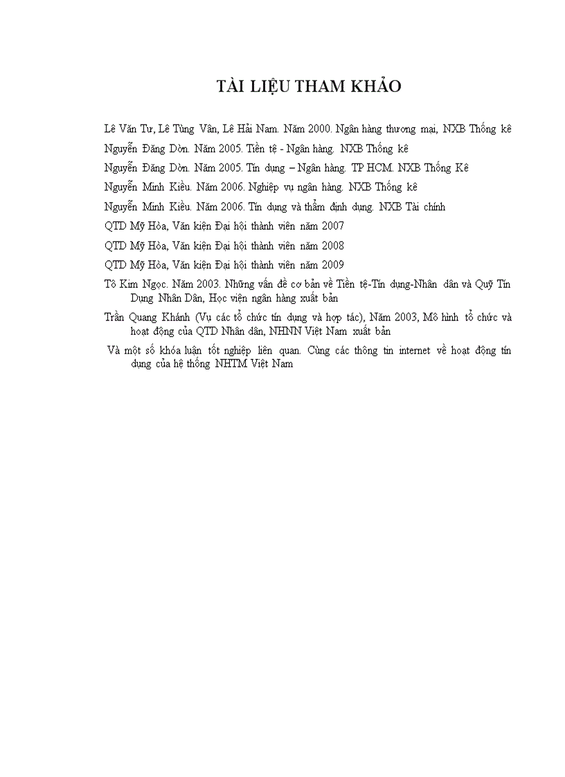 image for page Phân tích hoạt động huy động vốn và cho vay ngắn hạn tại quỹ tín dụng mỹ hòa