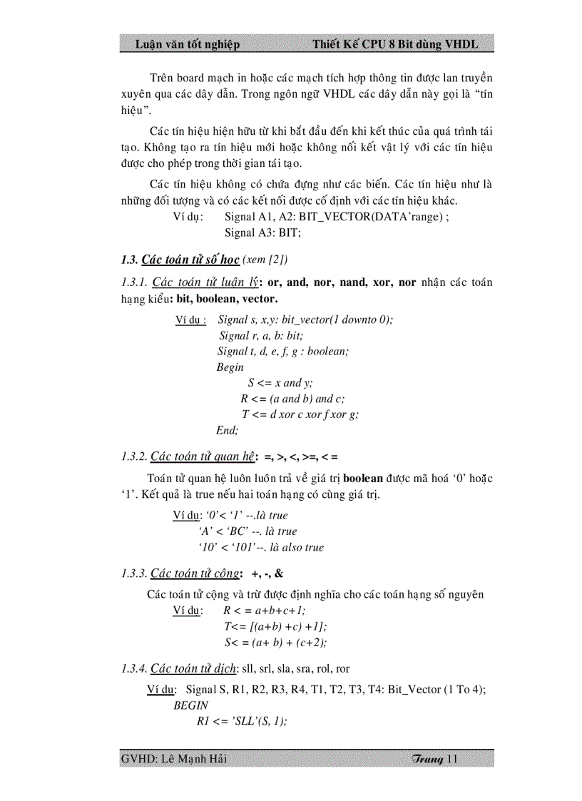 image for page Thiết kế CPU 8 bit dùng VHDL