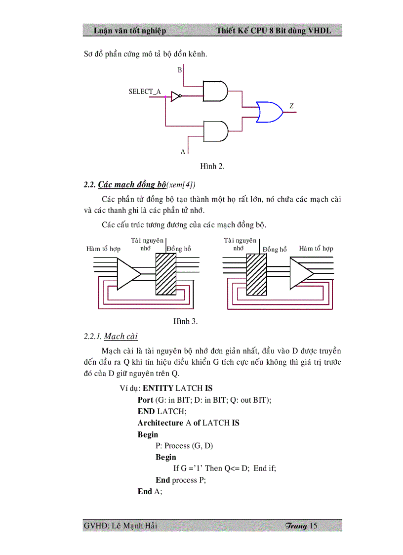 image for page Thiết kế CPU 8 bit dùng VHDL