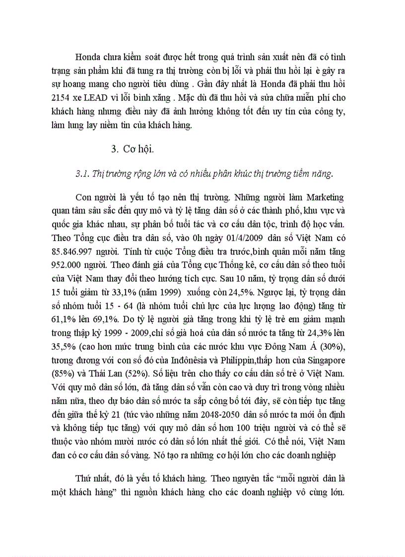 image for page Mô hình swot của Honda Việt Nam