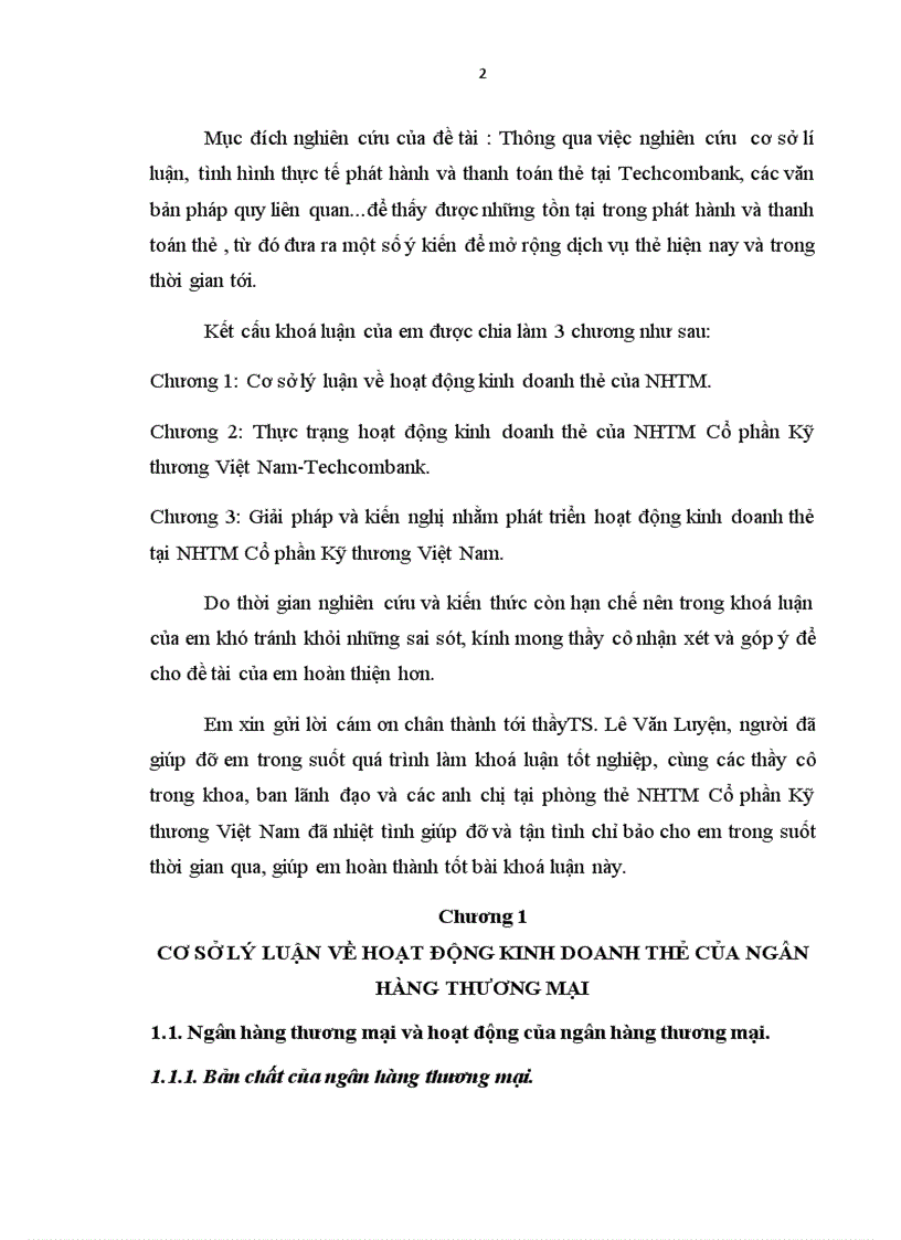 image for page Giải pháp phát triển hoạt động kinh doanh thẻ thanh toán tại Ngân hàng thương mại cổ phần Kỹ thương Việt Nam Techcombank