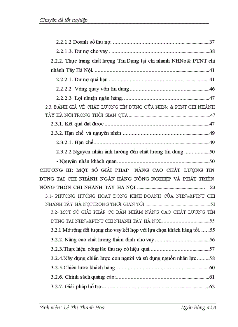 image for page Giải pháp nâng cao chất lượng tín dụng tại Chi nhánh ngân hàng Nông nghiệp và Phát triển nông thôn chi nhánh Tây Hà Nội