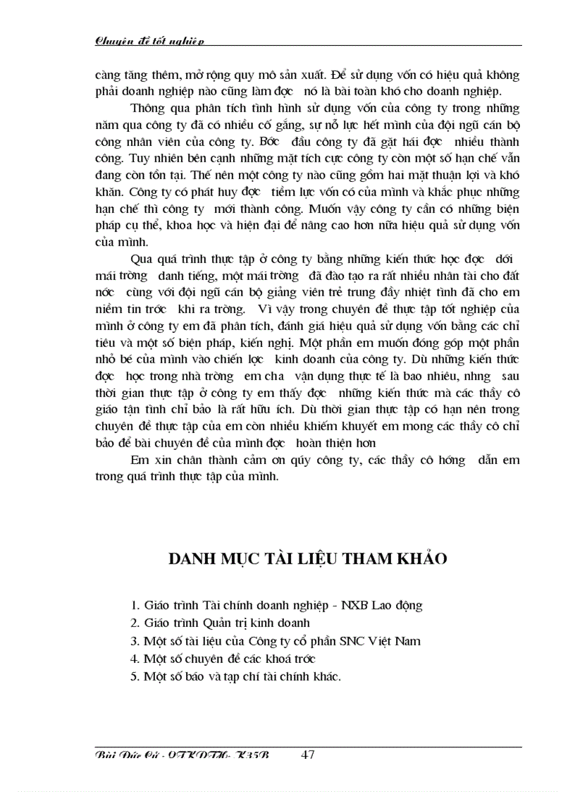 image for page Nâng cao hiệu quả sử dụng vốn tại Công ty cổ phần SNC Việt Nam