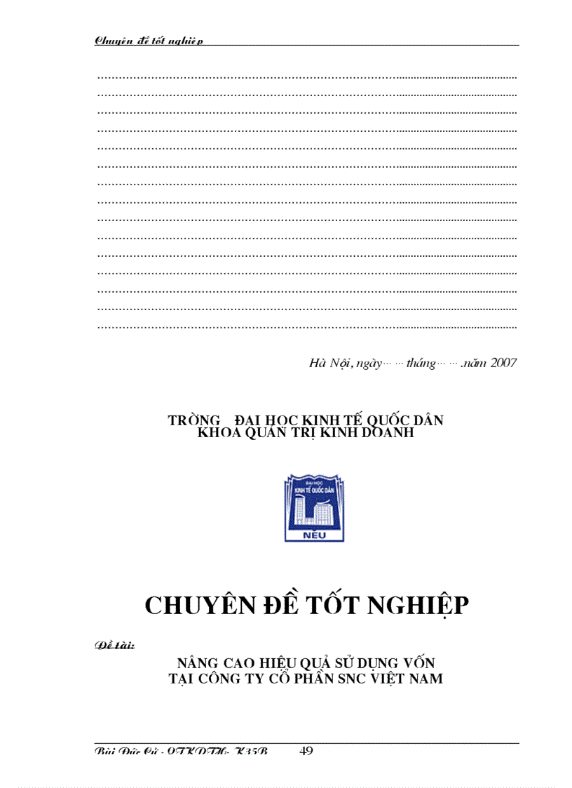 image for page Nâng cao hiệu quả sử dụng vốn tại Công ty cổ phần SNC Việt Nam