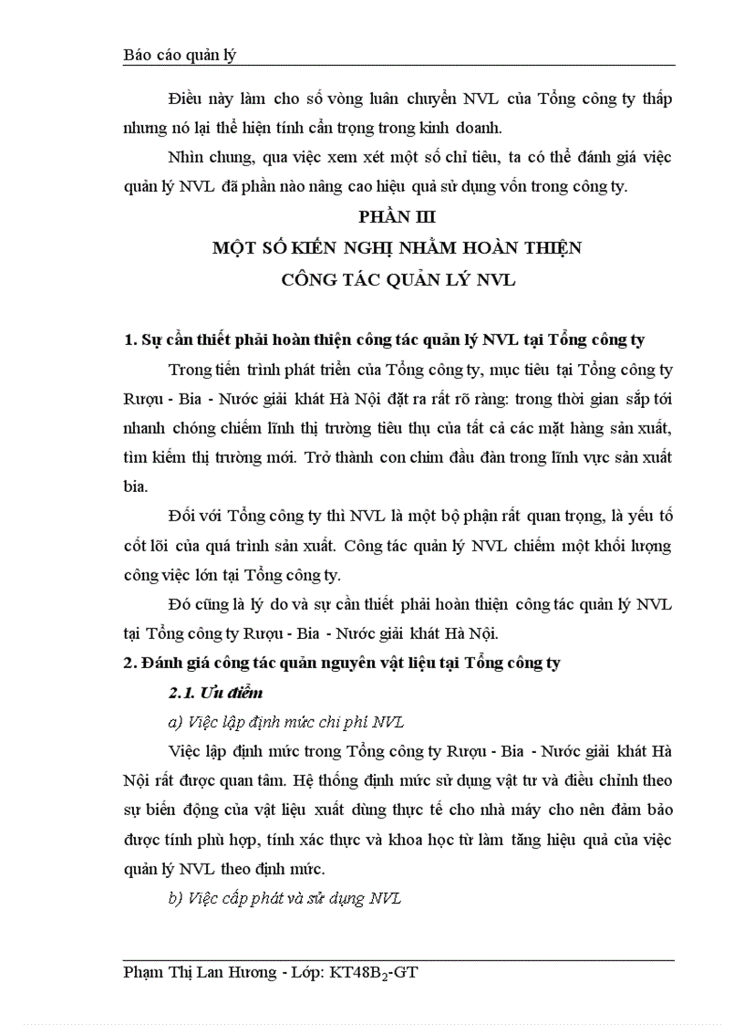 image for page Hoàn thiện công tác quản lý nguyên vật liệu tại Tổng Công ty Bia Rượu Nước giải khát Hà Nội