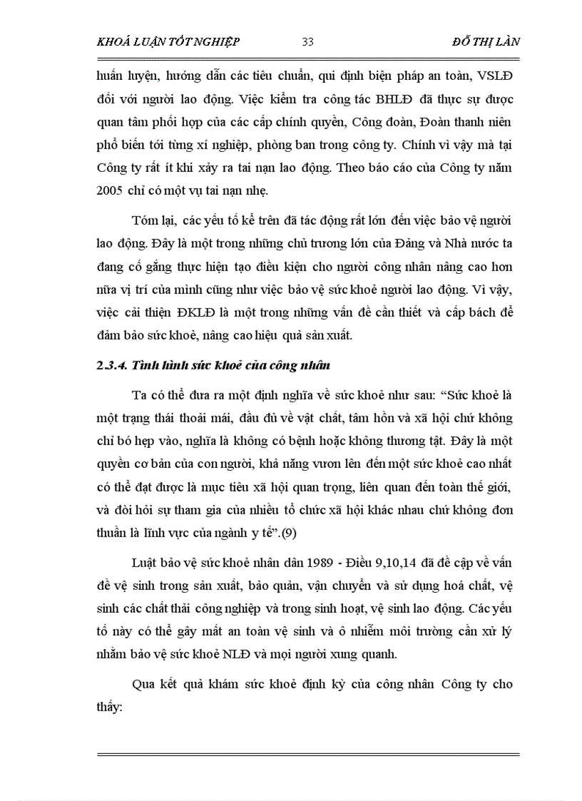 image for page Vai trò của Công đoàn trong việc cải thiện điều kiện lao động cho công nhân Qua khoả sát tại Công ty CP may Chiến Thắng năm 2006
