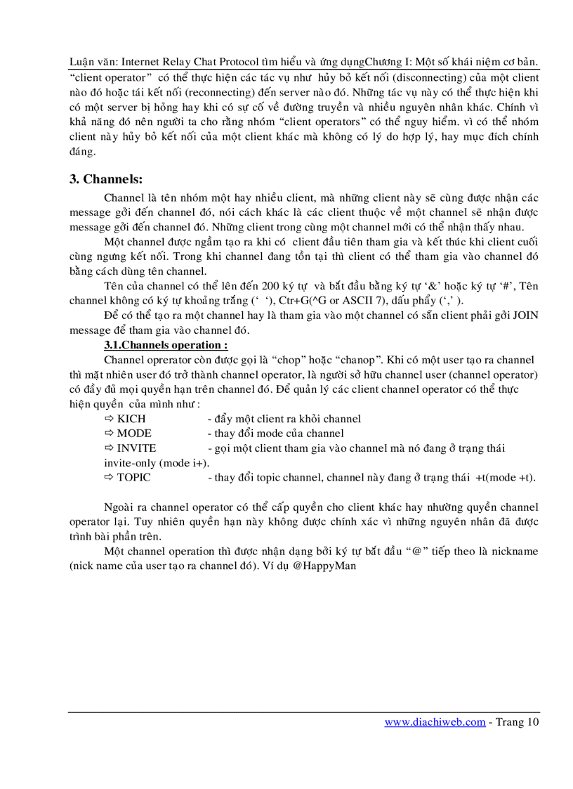 image for page Luận Văn IRC internet relay chat protocol