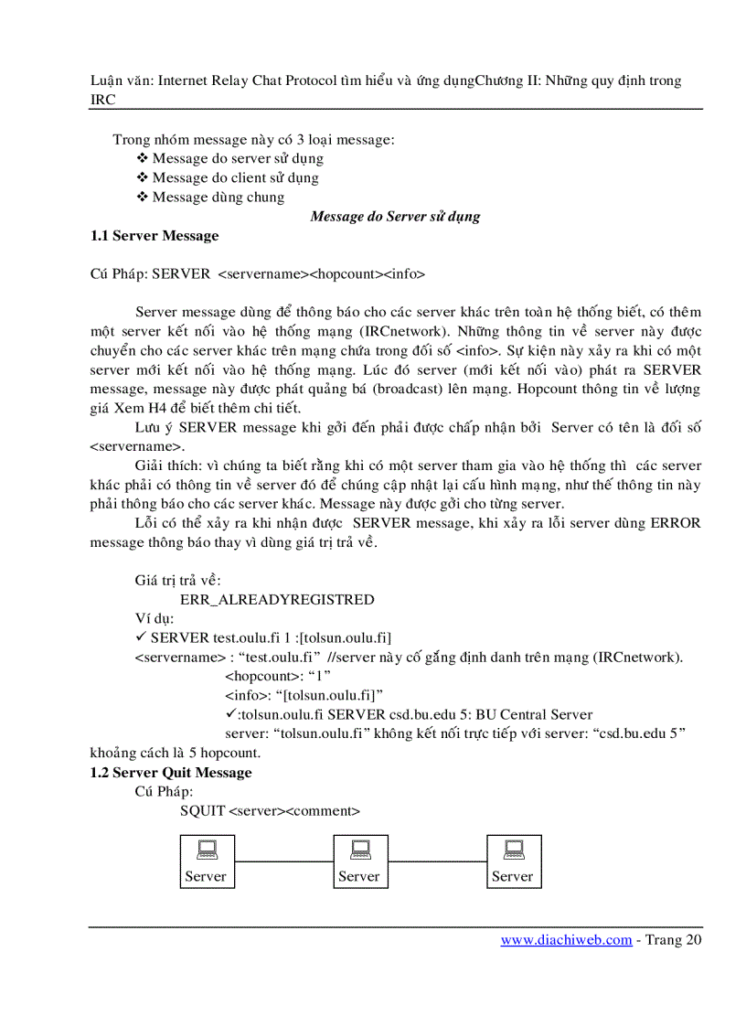 image for page Luận Văn IRC internet relay chat protocol