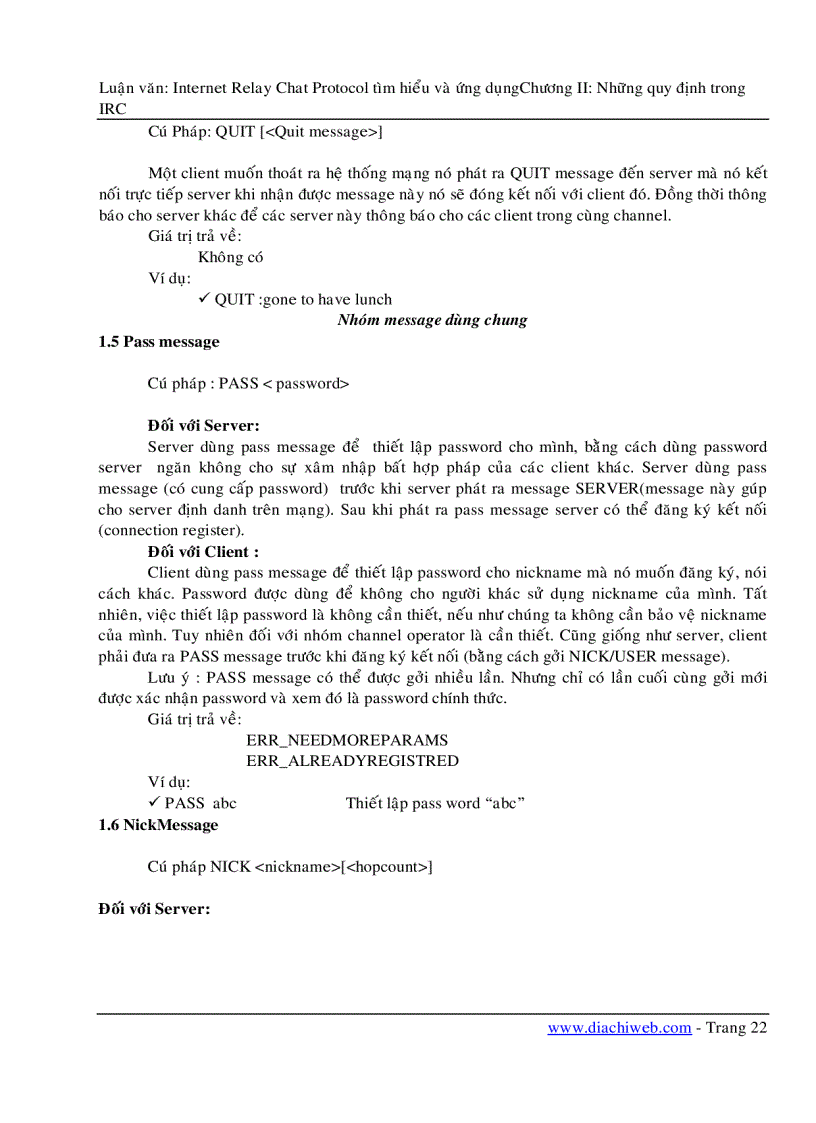 image for page Luận Văn IRC internet relay chat protocol