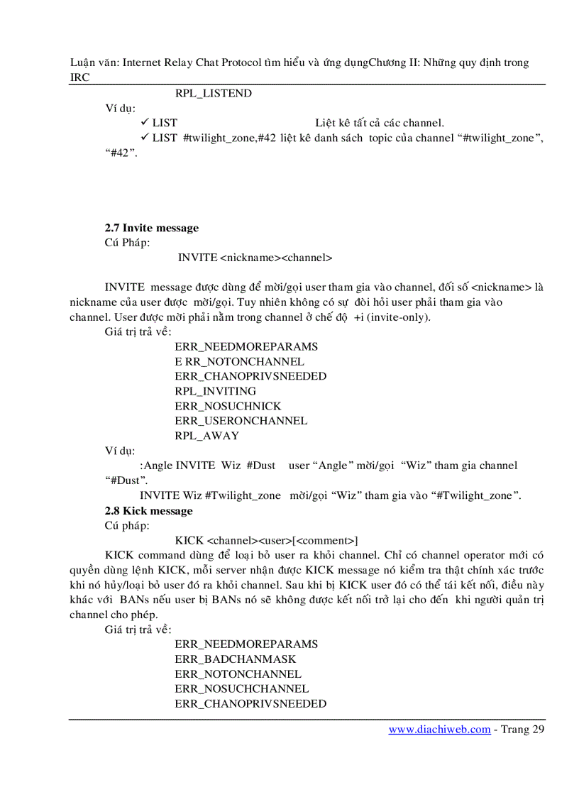 image for page Luận Văn IRC internet relay chat protocol