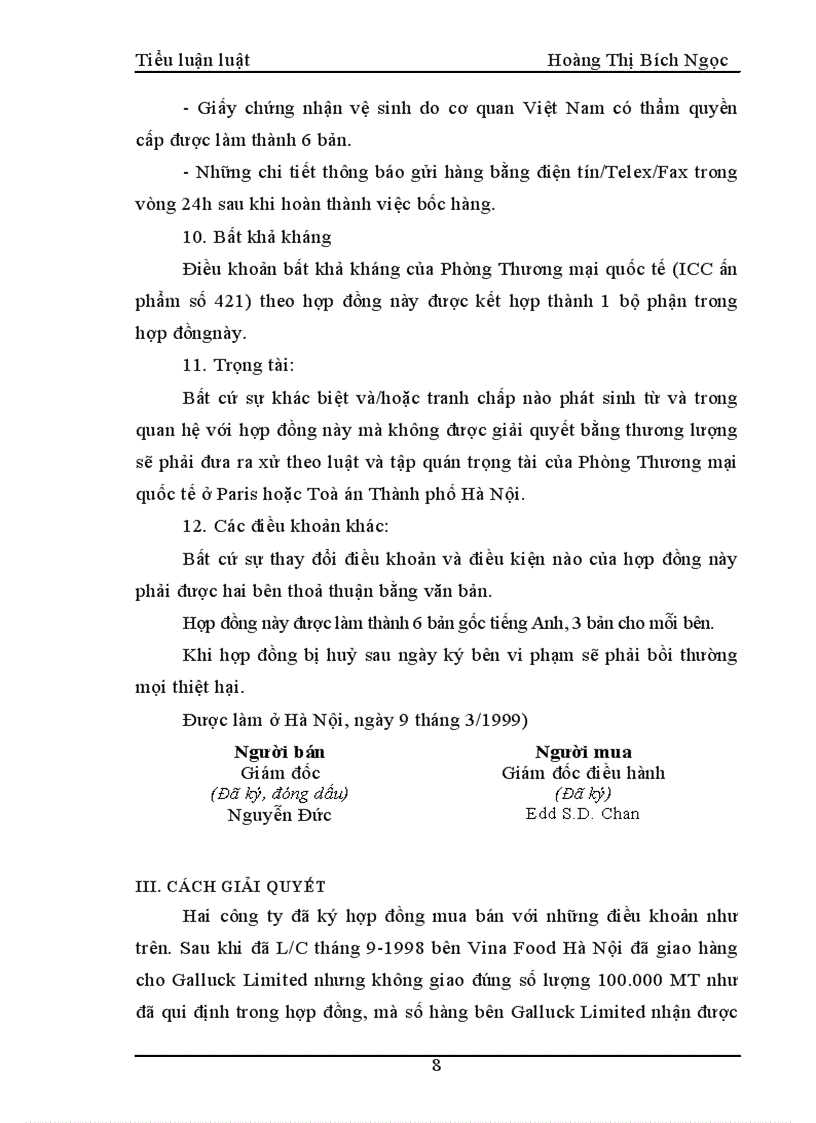 image for page Vụ tranh chấp hợp đồng mua bán gạo giữa hai công ty Galluck limited và công ty xuất nhập khẩu lương thực Hà Nội đã khởi kiện lên toàán thành phố Hà Nội