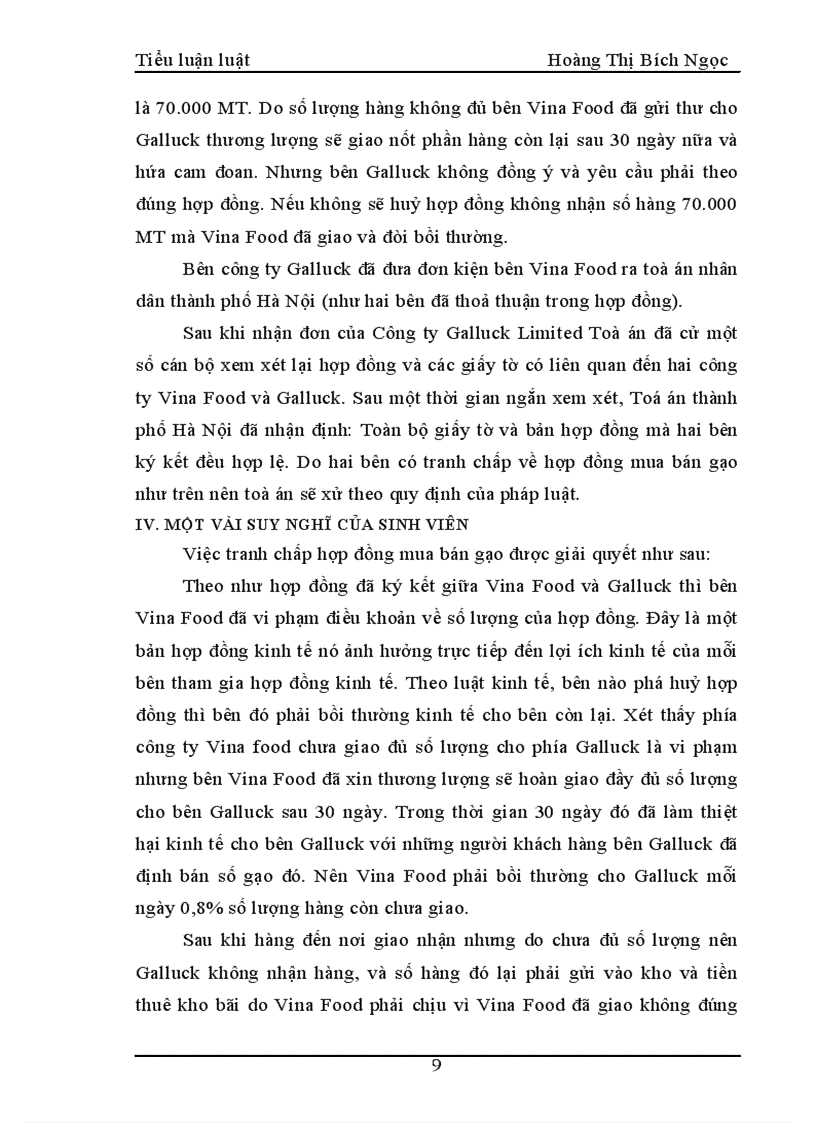 image for page Vụ tranh chấp hợp đồng mua bán gạo giữa hai công ty Galluck limited và công ty xuất nhập khẩu lương thực Hà Nội đã khởi kiện lên toàán thành phố Hà Nội